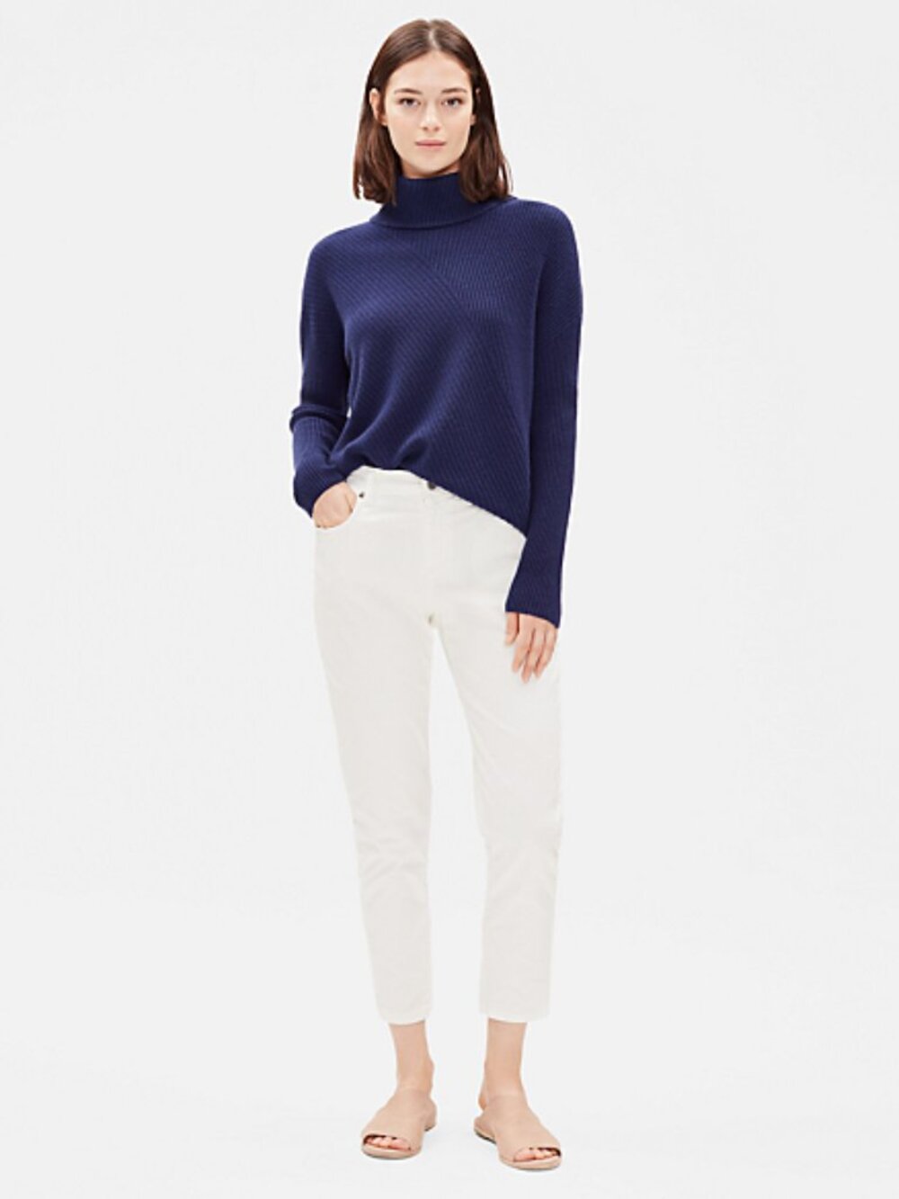 Eileen Fisher Ivory Ankle Jeans Size 2P